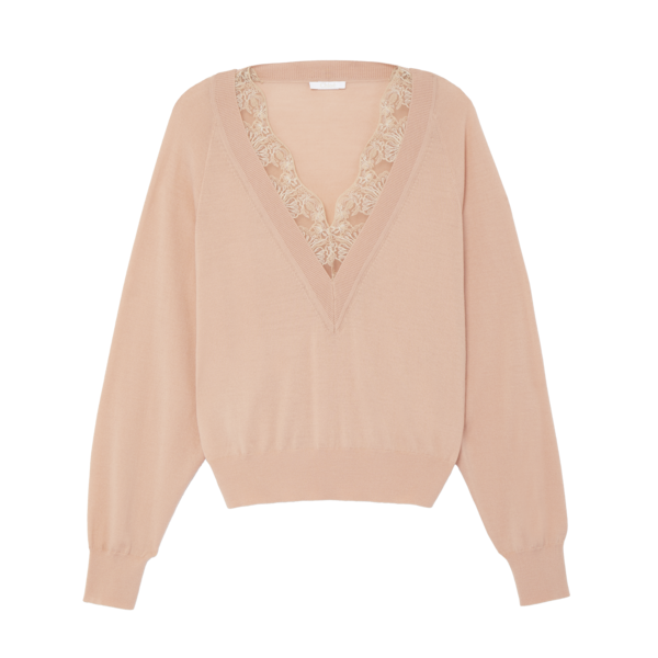 lace edge sweater