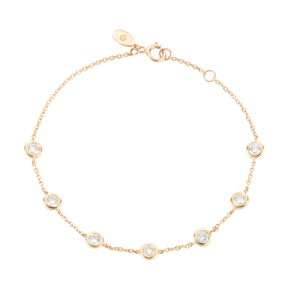Eriness Diamonds By The Yard Bracelet In Yellow Gold,white Diamond