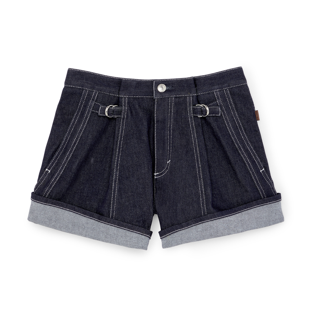 navy denim shorts