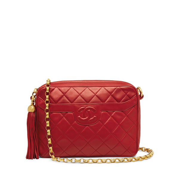 chanel red quilted bag