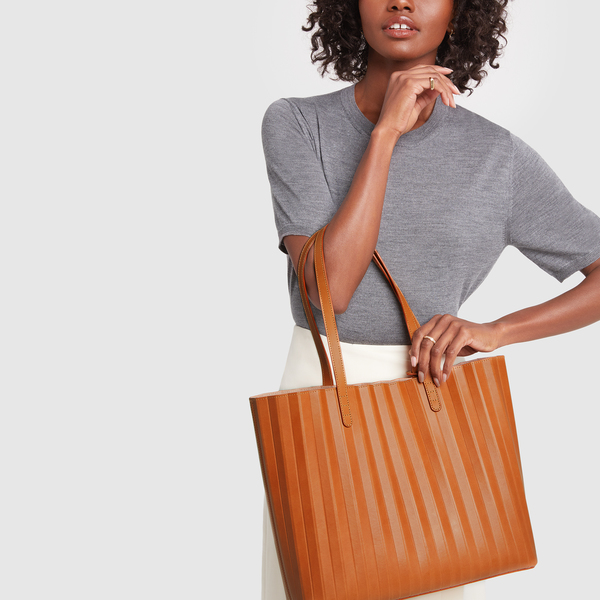 pleated tote bag