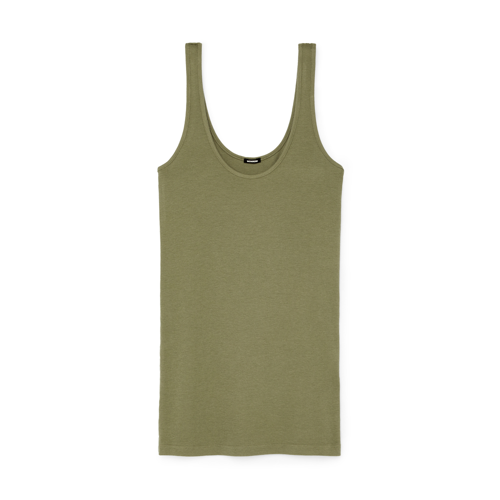 Monrow Basic Rib Tank In Army, Small