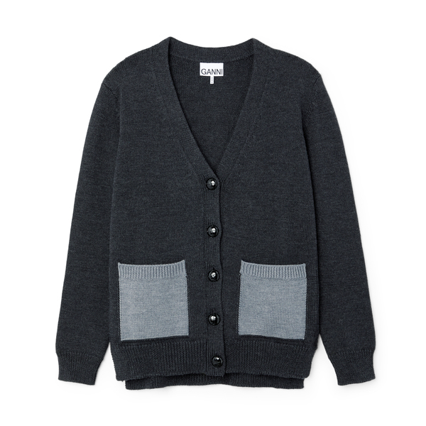 ganni cardigan grey