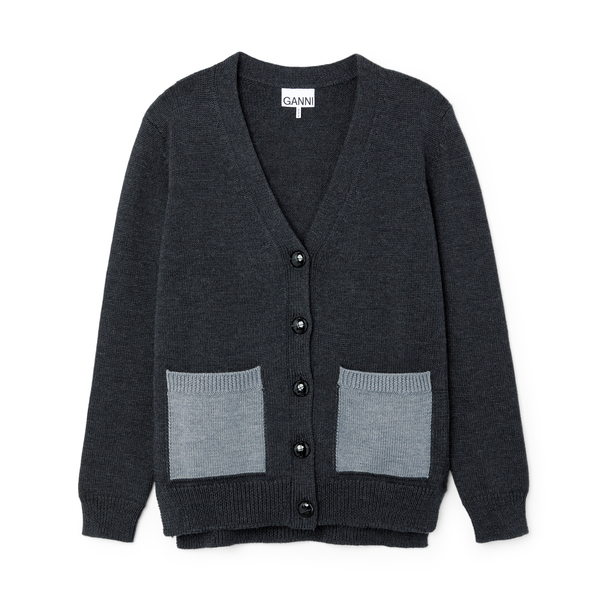 ganni grey cardigan