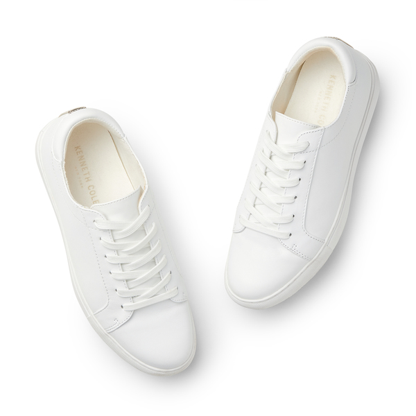 kenneth cole white leather sneakers