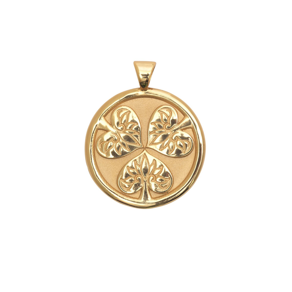 Jane Win Joy Coin Pendant Necklace In Yellow Gold