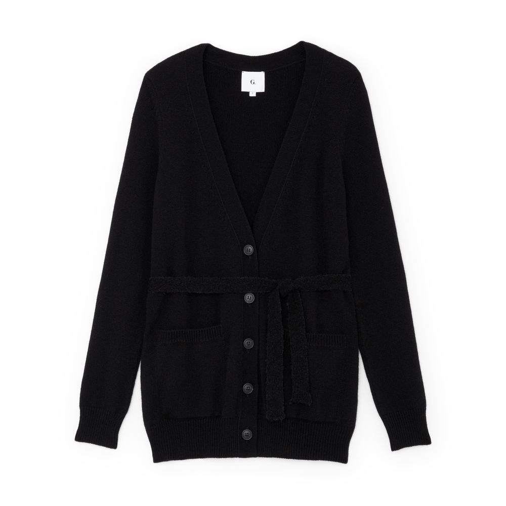 black belted cardigan