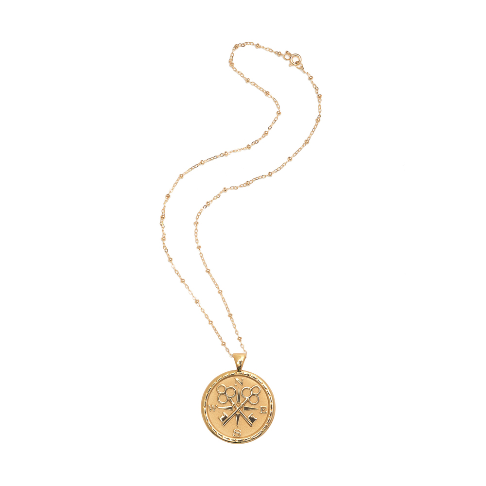 Jane Win Forever Coin Pendant Necklace In 18k Yellow Gold Plated