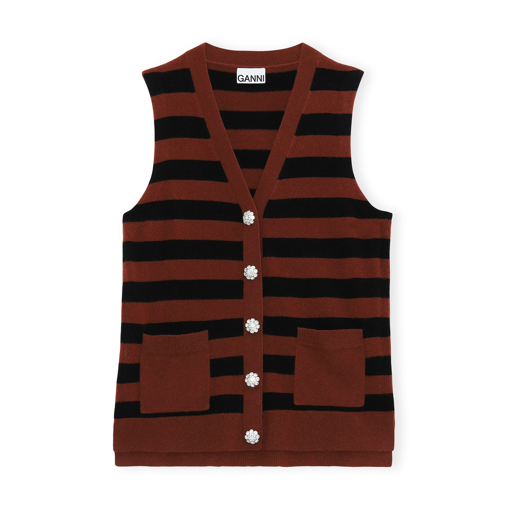 ganni knitted vest