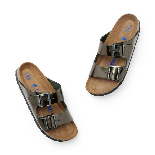 Birkenstock arizona hot sale metallic anthracite