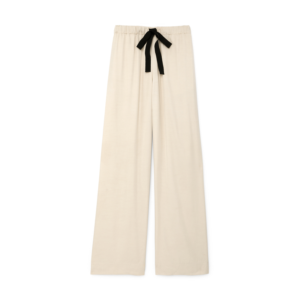 white wide leg lounge pants