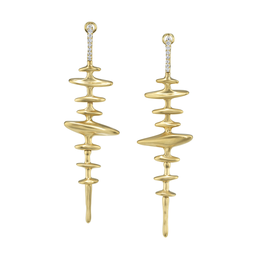 Vram Chrona 18k Yellow Gold Diamond Totem Earrings In Yellow Gold