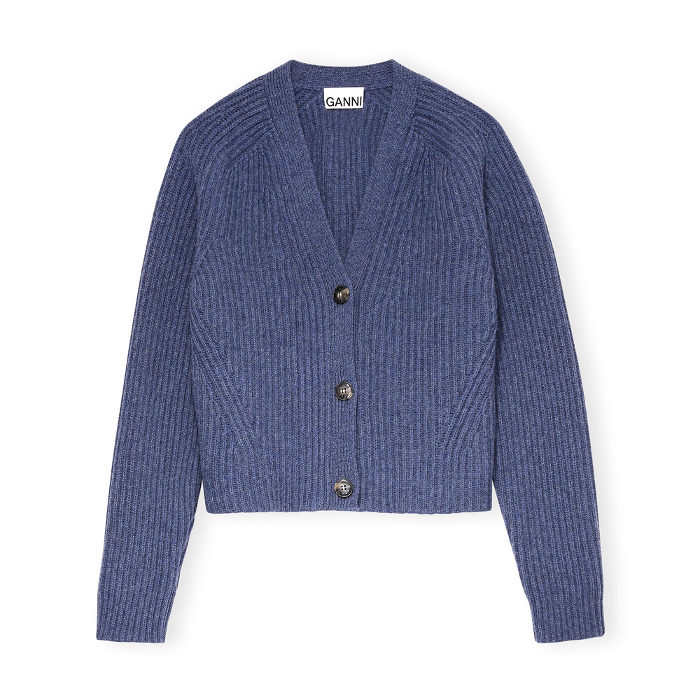 ganni ribbed knit cardigan
