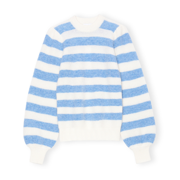 ganni striped cotton jersey pullover