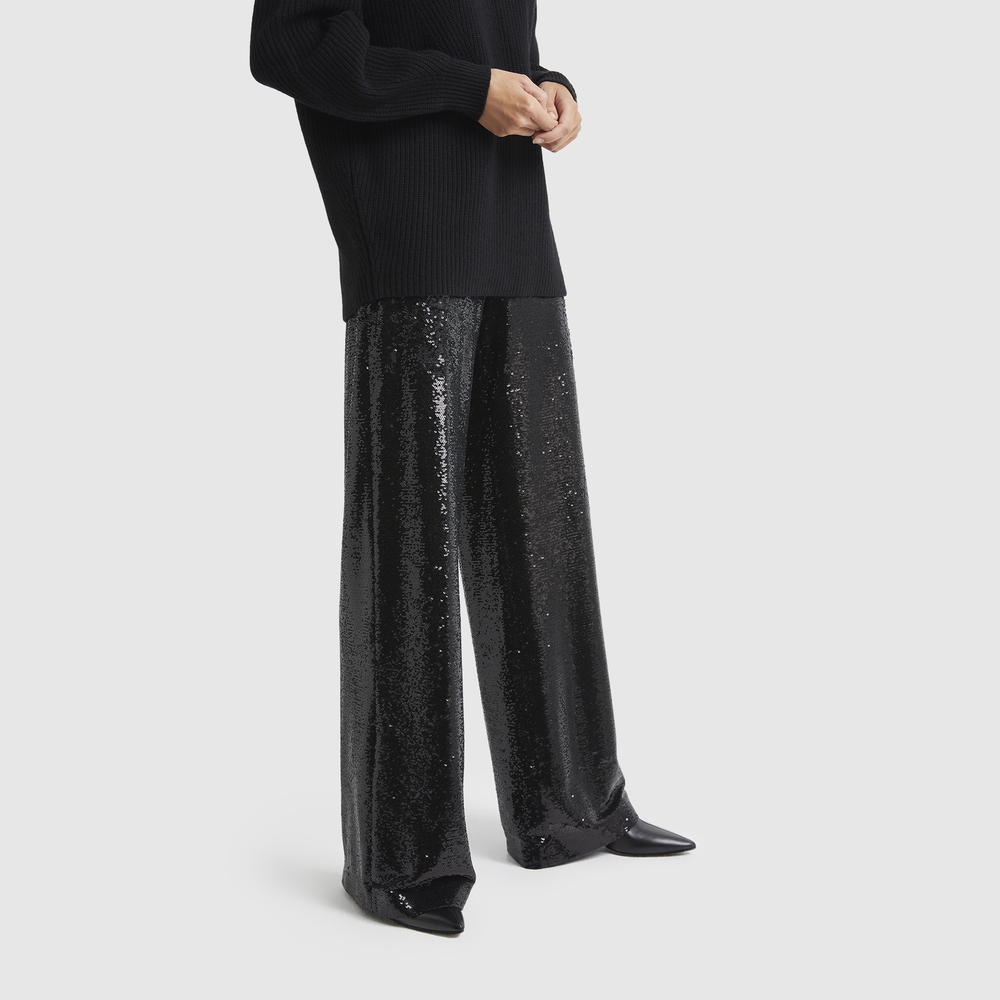 Shop Joseph Sequin Tawny Trousers In Black