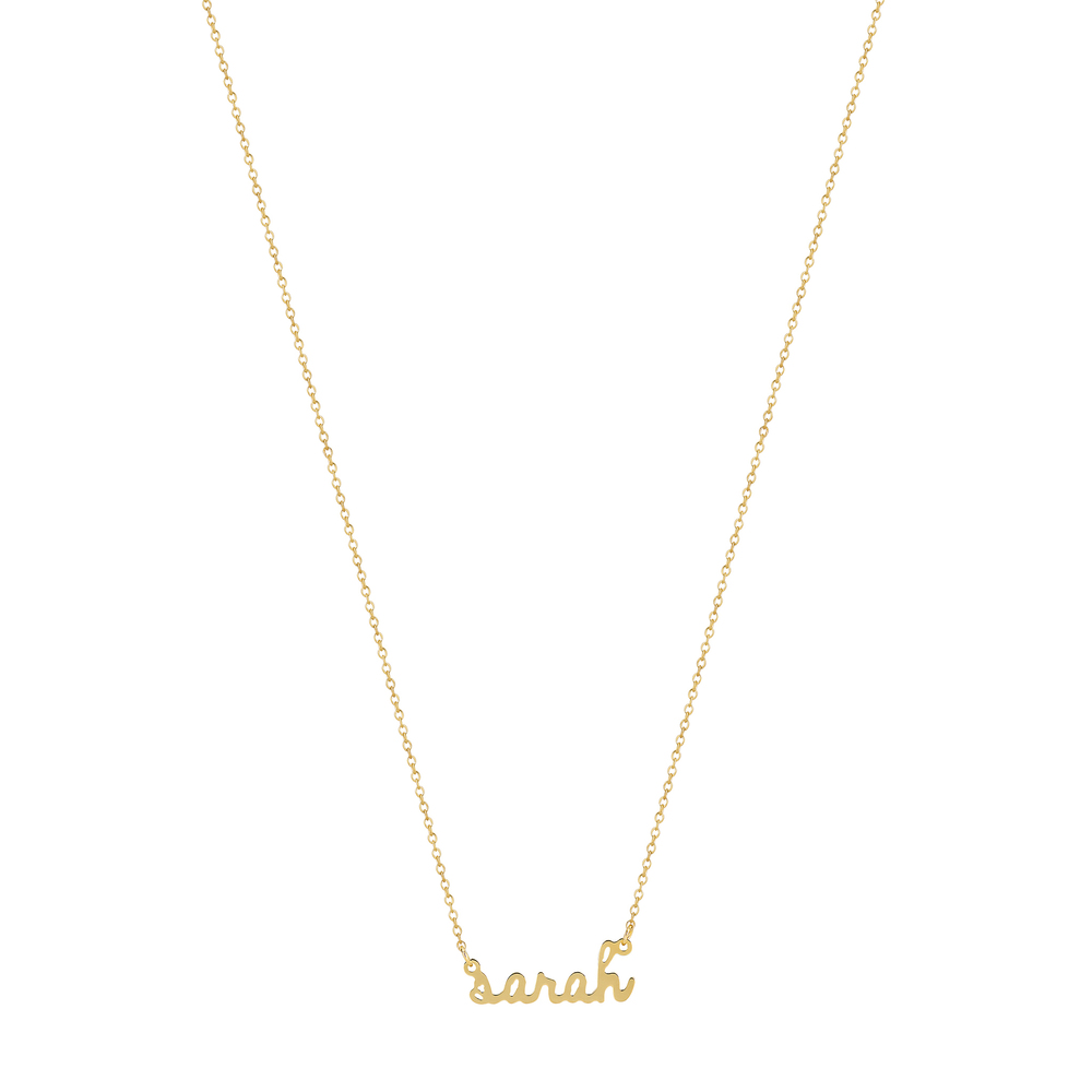 Sarah Chloe Ava Mini Name Necklace In Gold Plated