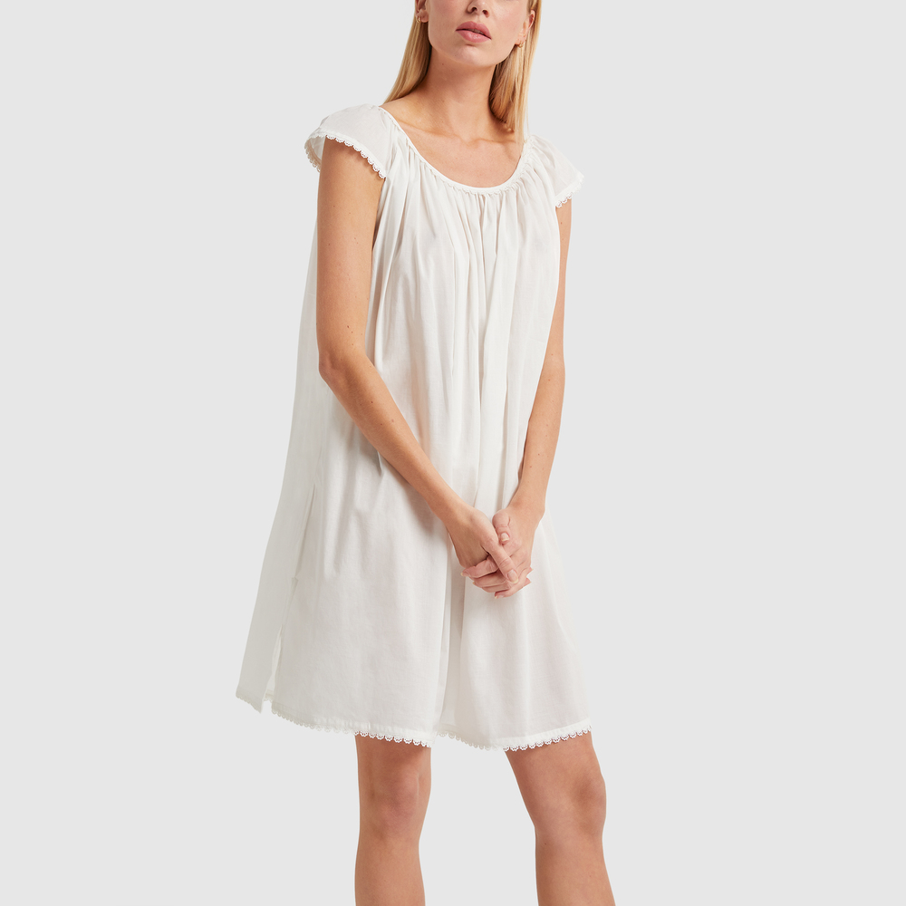 Shop Pour Les Femmes Cap-sleeve Nightgown In White