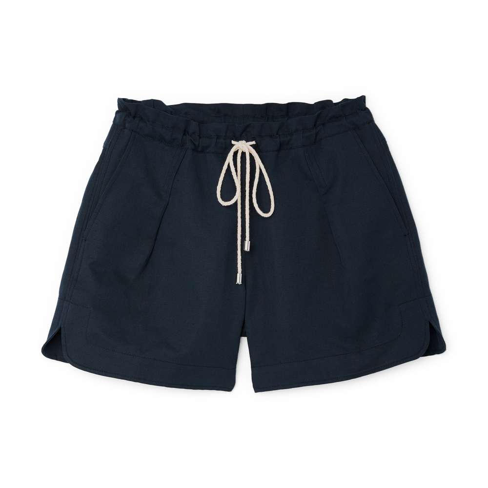 G. Label By Goop Dale Drawstring Waist Shorts In Navy, Size 8