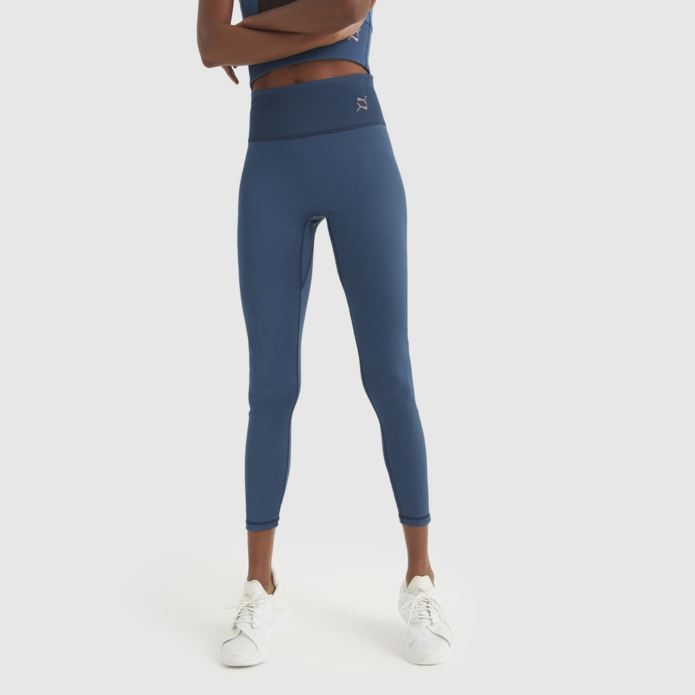 Puma Exhale High Waist Full Tights In Ensign Blue