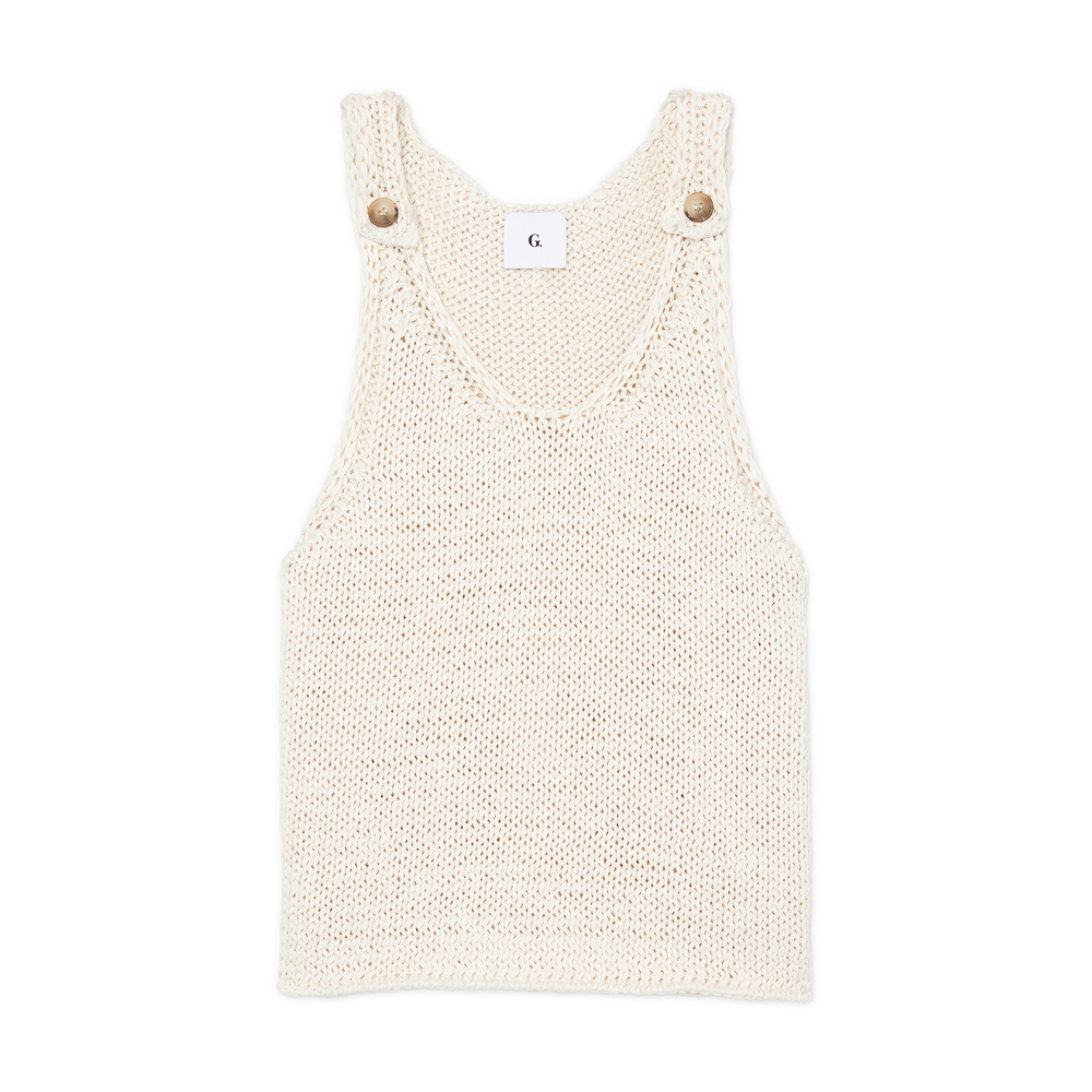 G. Label by goop Carrie Chunky Knit Top With Buttons | goop