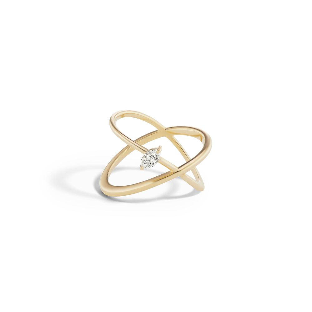 Sophie Ratner Diamond Passing Band In Yellow Gold,white Diamonds