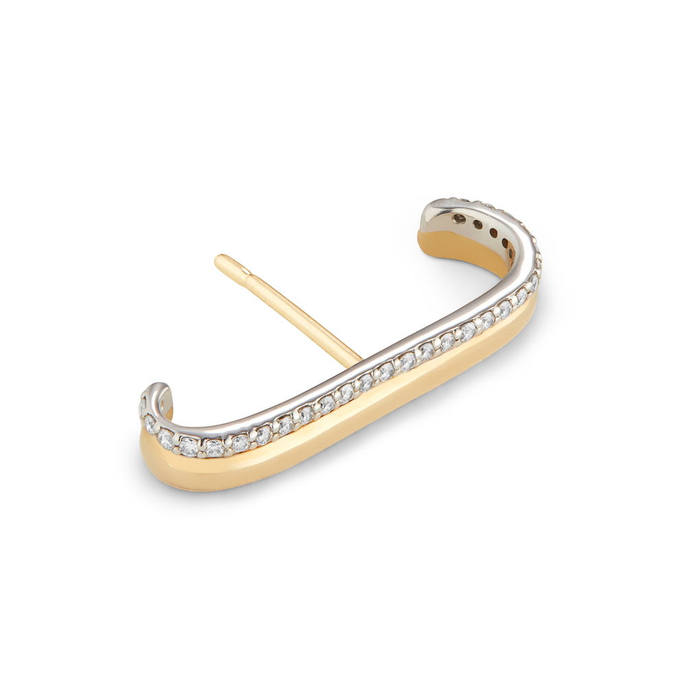 G. Label By Goop Fiene Yellow Gold And Pavé Ear Cuff Earring In Yellow Gold/White Diamond