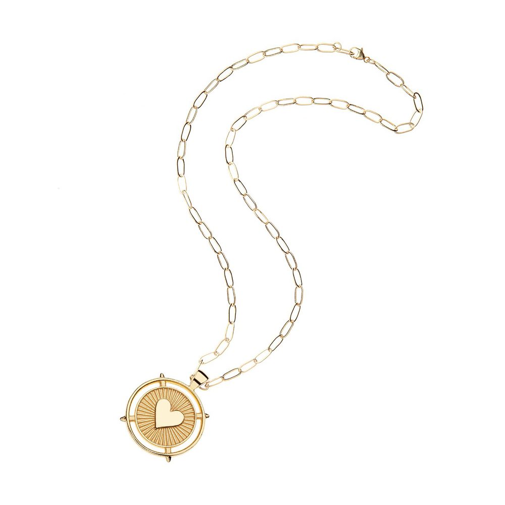 Jane Win El Corazon Pendant Necklace In Gold Plated