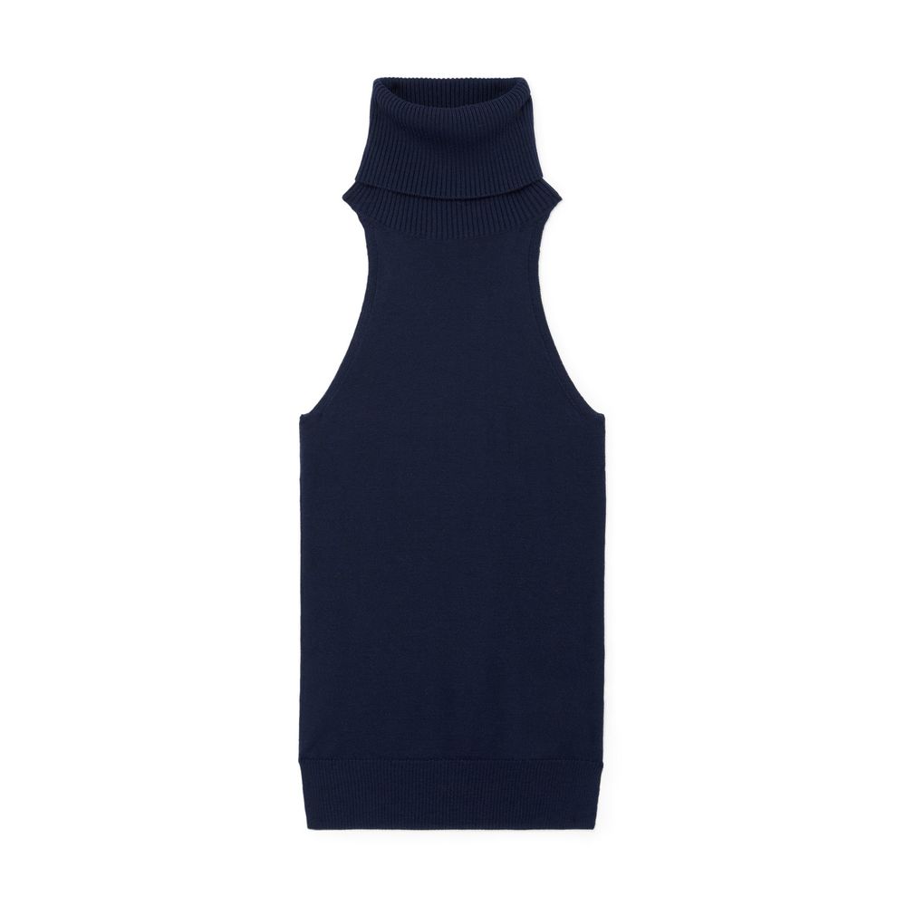 Navy sleeveless shop turtleneck