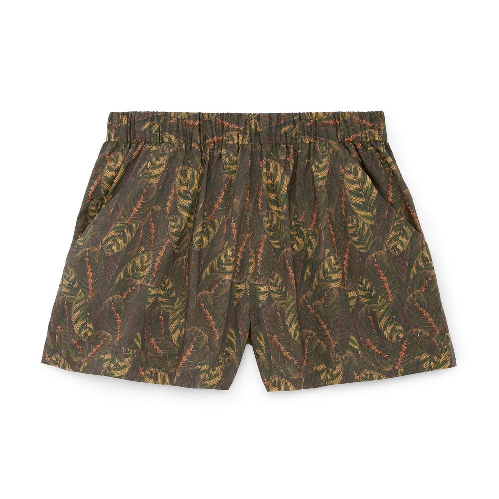 Matin Leaf Print Holiday Shorts, Size AU10