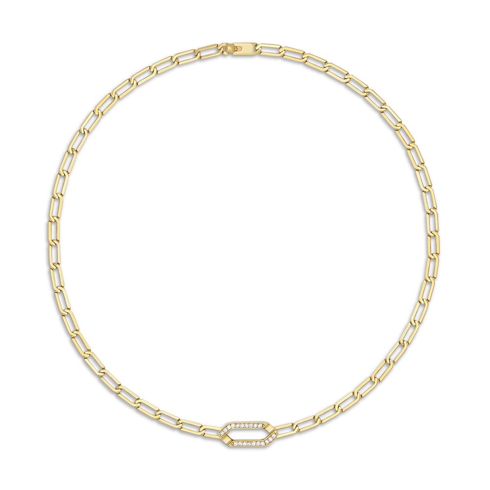 Prasi Fine Jewelry Mangueira Solo In Mini Fatto A Mano Chain In Yellow Gold/White Diamond