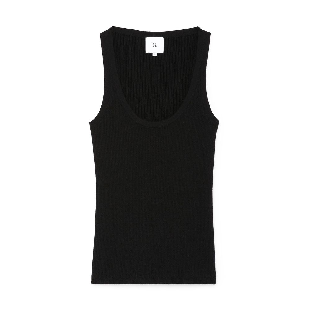 G. Label By Goop Ava Cashmere Tank Top In Black, Large