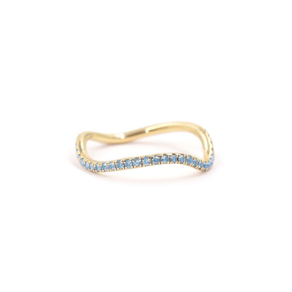 Bondeye Jewelry Birthstone Wave Ring In Aquamarine, Size 4.5