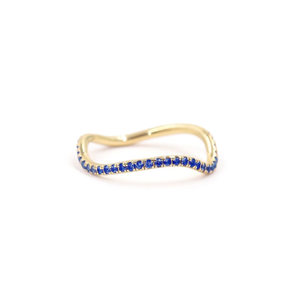 Bondeye Jewelry Birthstone Wave Ring In Blue Sapphire, Size 5