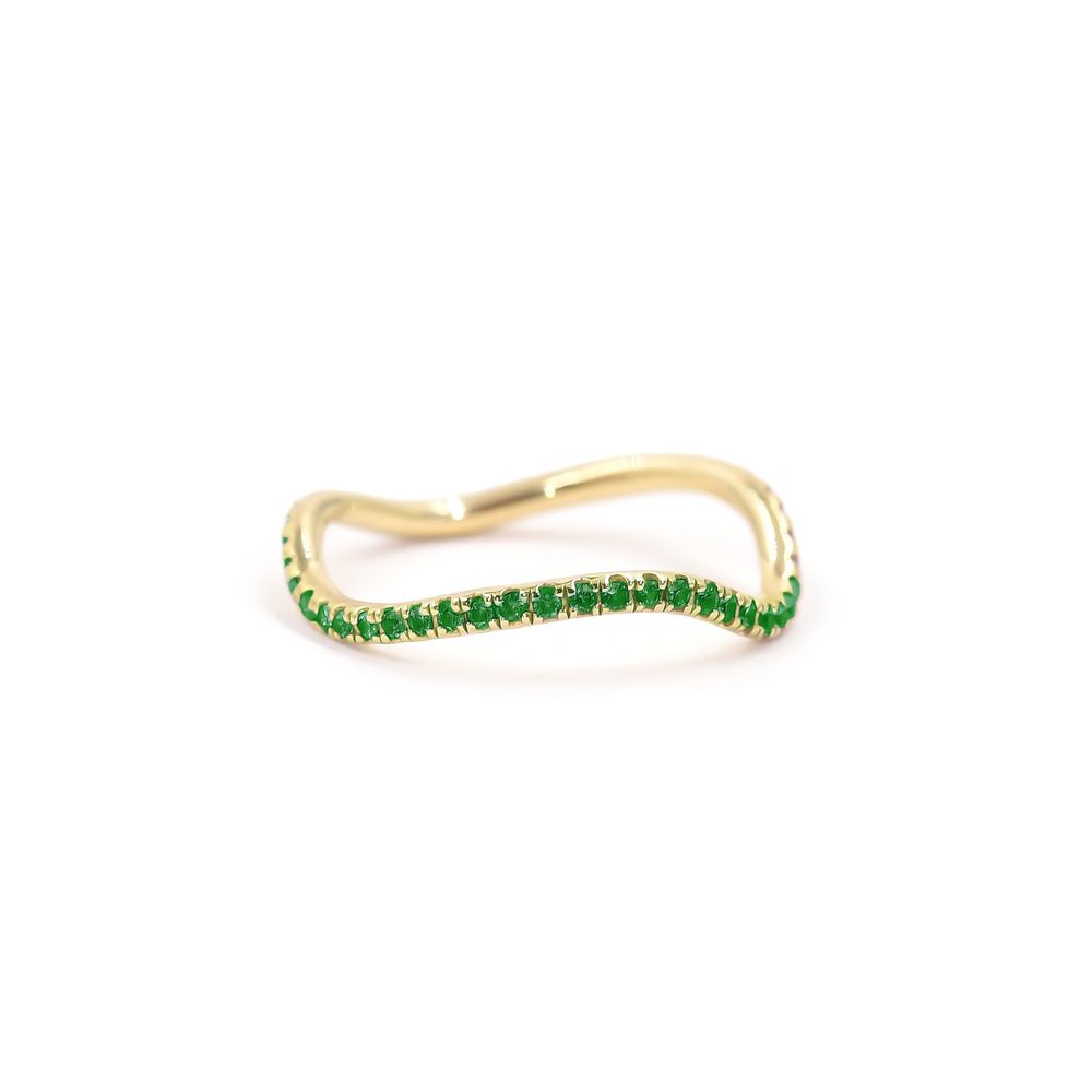 Bondeye Jewelry Birthstone Wave Ring In Emerald, Size 5