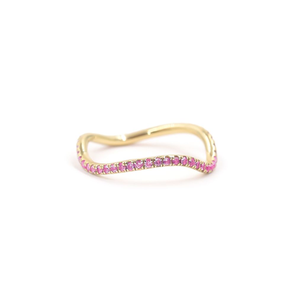 Bondeye Jewelry Birthstone Wave Ring In Pink Tourmaline , Size 9