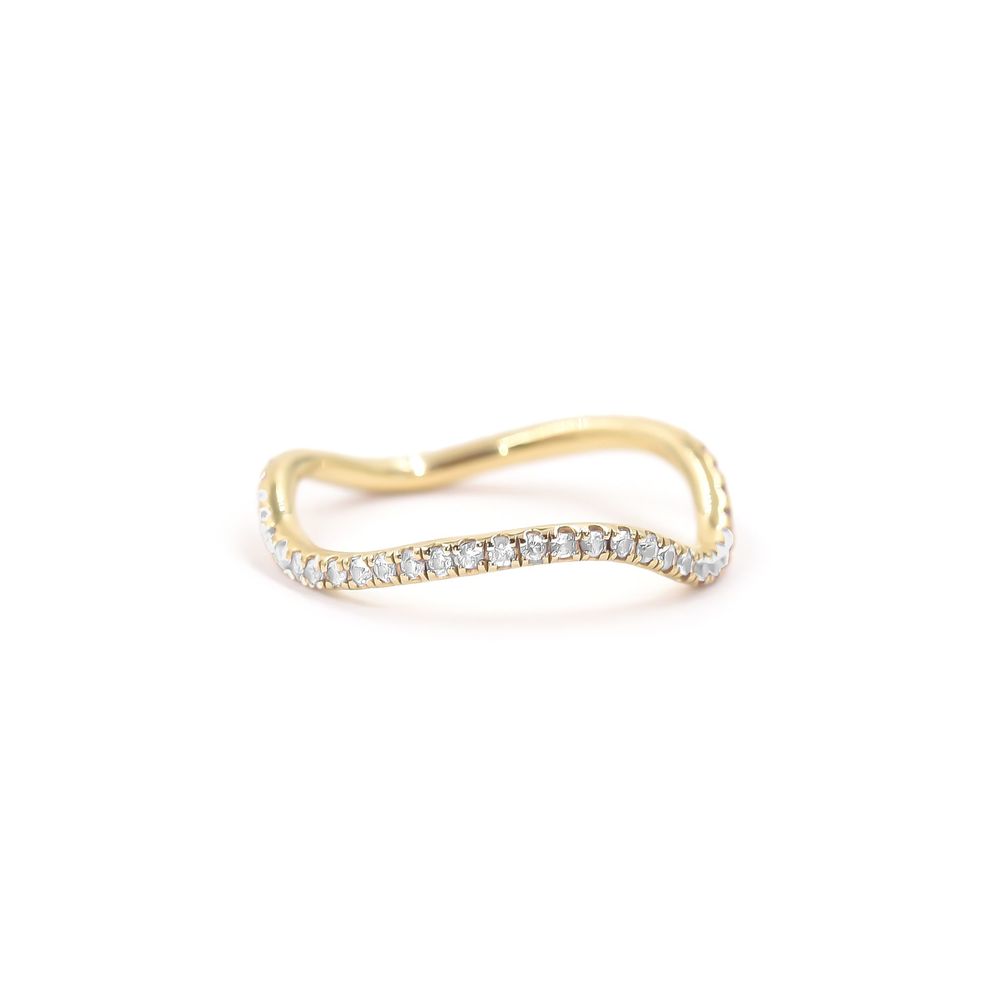 Bondeye Jewelry Birthstone Wave Ring In White Diamond, Size 6