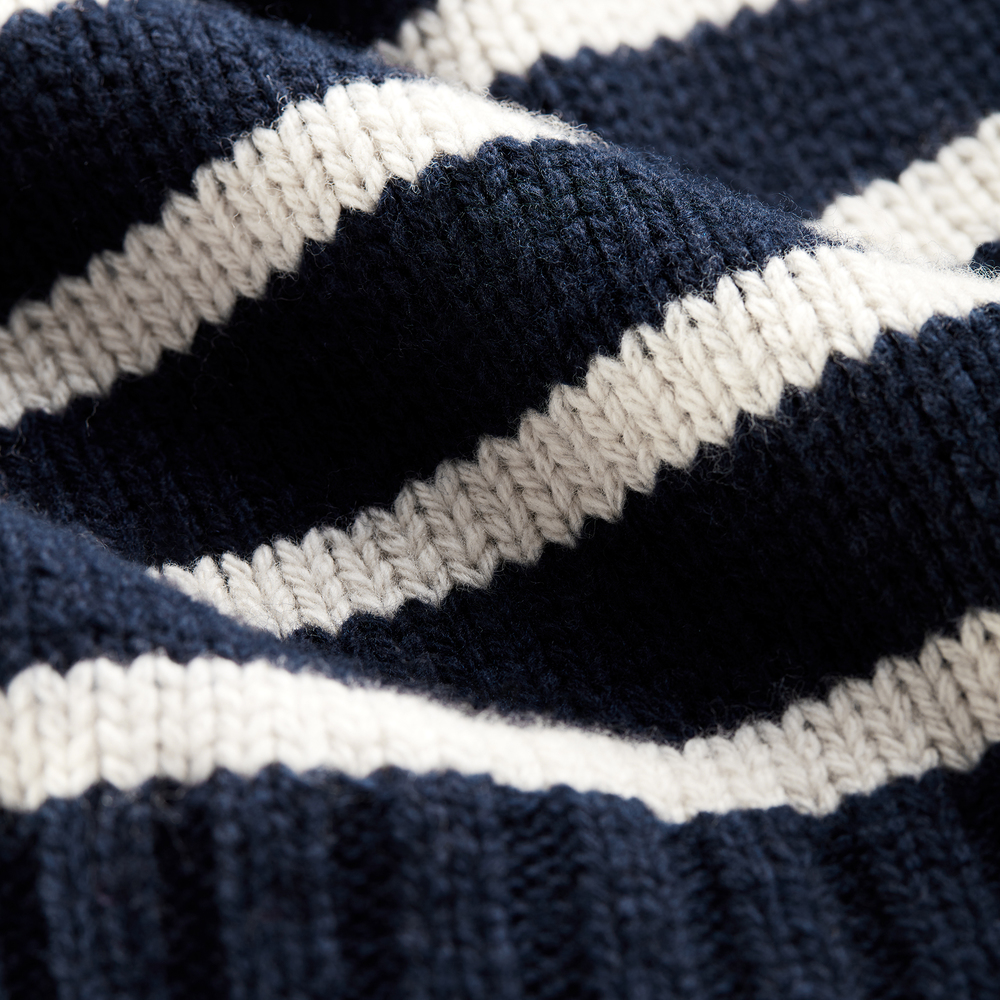 G. Label by goop Shand Half-Zip Striped Sweater