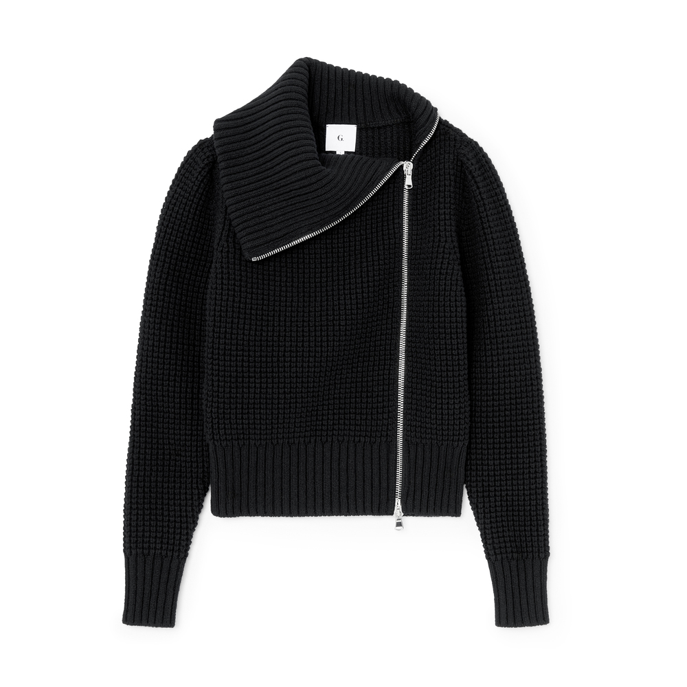 G. Label by goop Chiara Side Zip Waffle Knit Sweater goop
