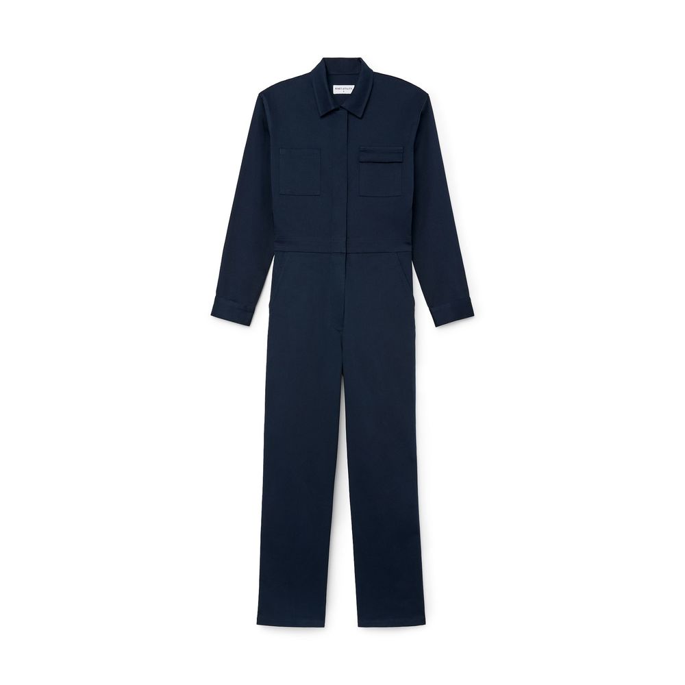 Rivet Utility Big Wig Jumpsuit In Navy, X-Small