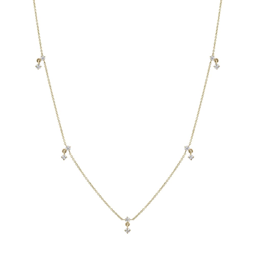 Lizzie Mandler Éclat Diamond Station Necklace In Yellow Gold/White Diamond