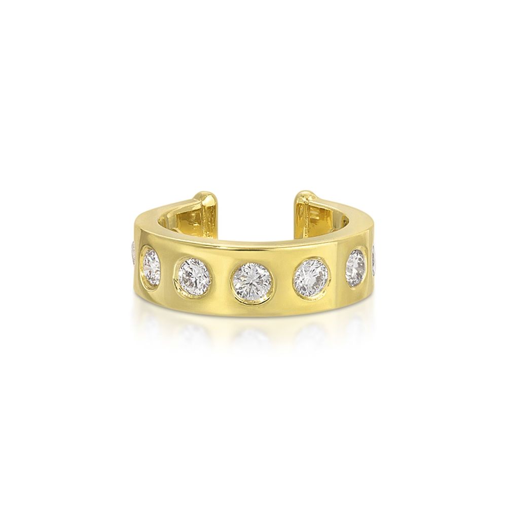 Nancy Newberg Ear Cuff With Diamonds Earring In Yellow Gold,white Diamonds