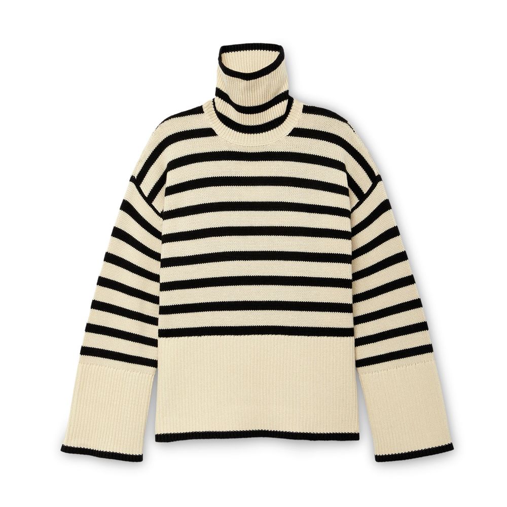 Toteme Signature Stripe Turtleneck Sweater | goop