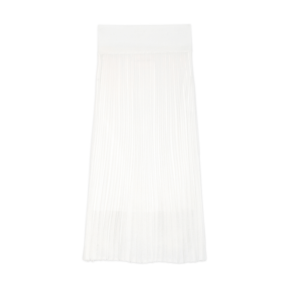 Maria McManus High-Waisted Gauzy Pleated Skirt In Off-White, Medium