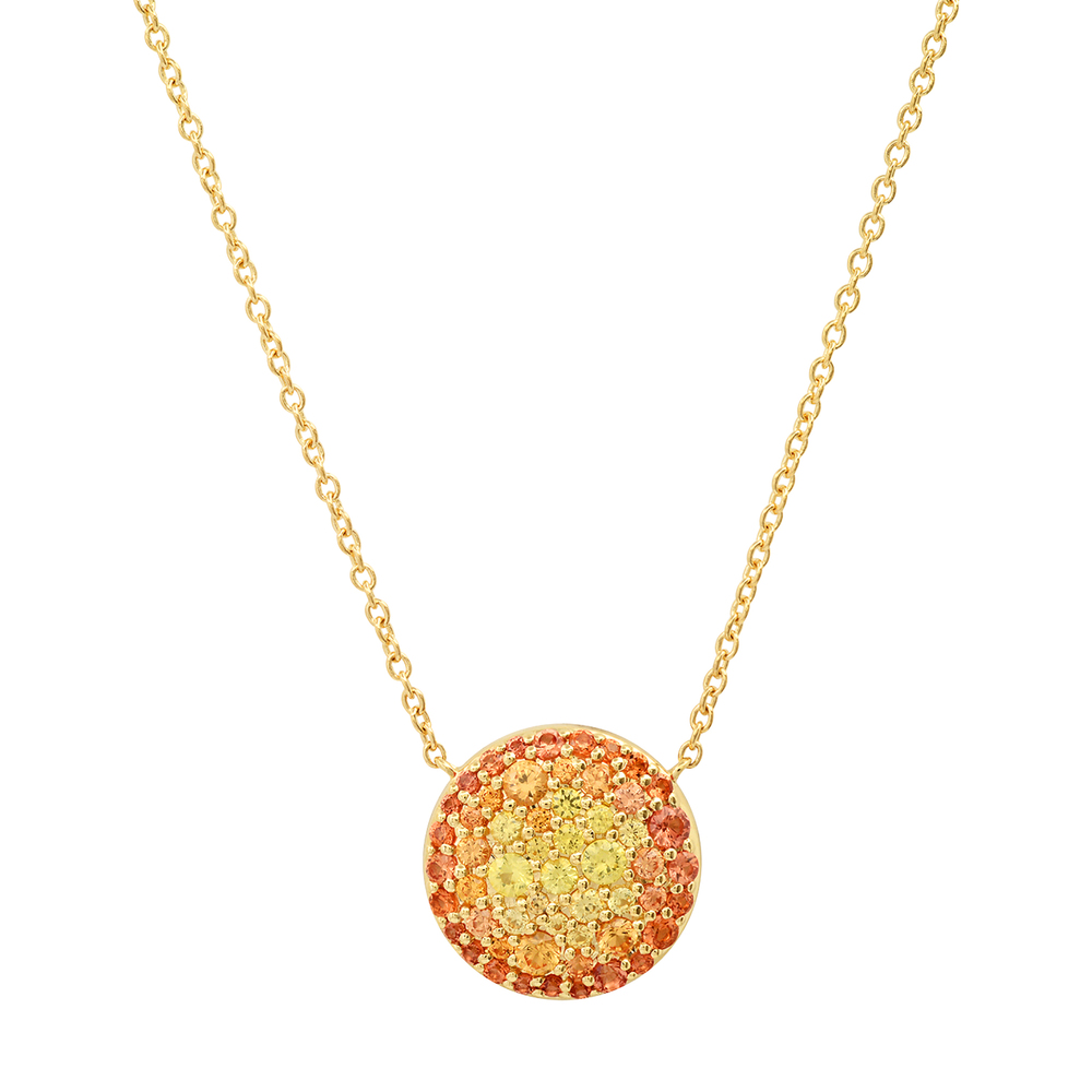 Eriness Ombré Sunburst Necklace In Yellow Gold/Yellow Sapphire
