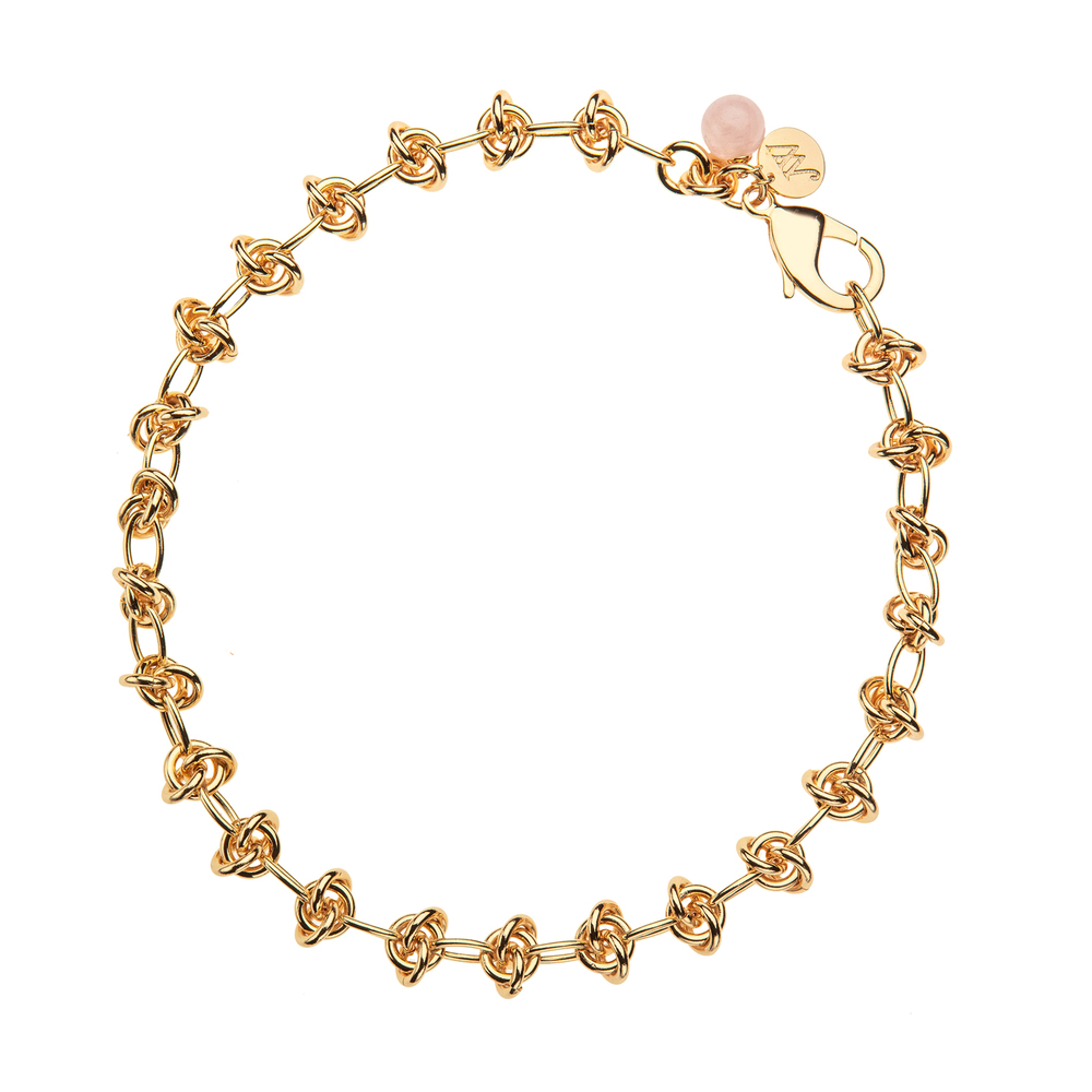 Jane Win In A Knot Chain Necklace In 14K Gold Plated Brass