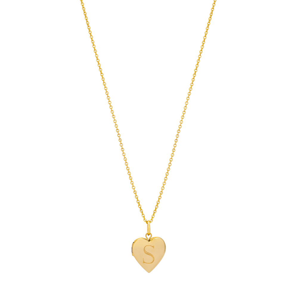 Sarah Chloe Charli Mini Heart Locket Necklace In Gold Plated