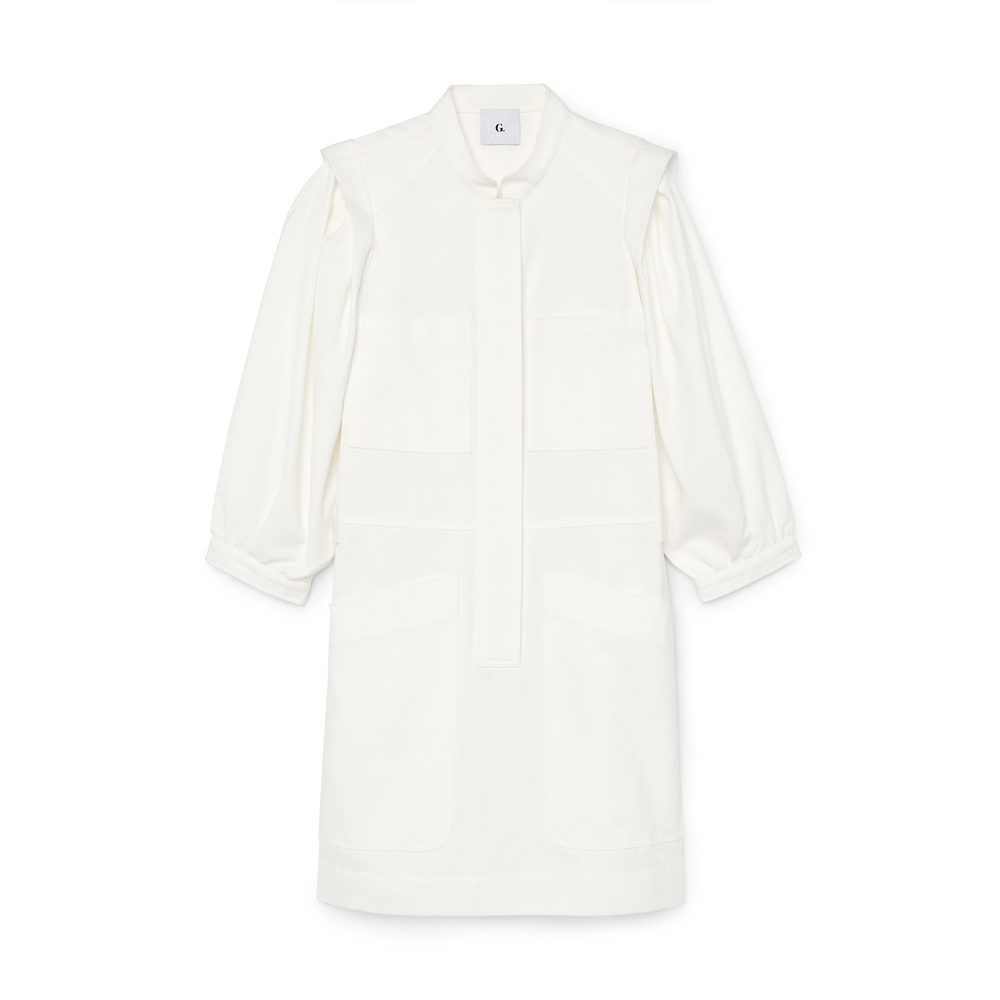 G. Label Pappen Puff-sleeve Minidress In Eggshell