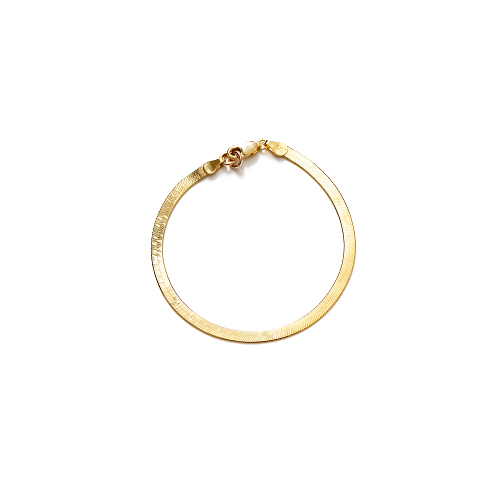 Wolf Circus Herringbone Bracelet In 14k Gold Vermeil