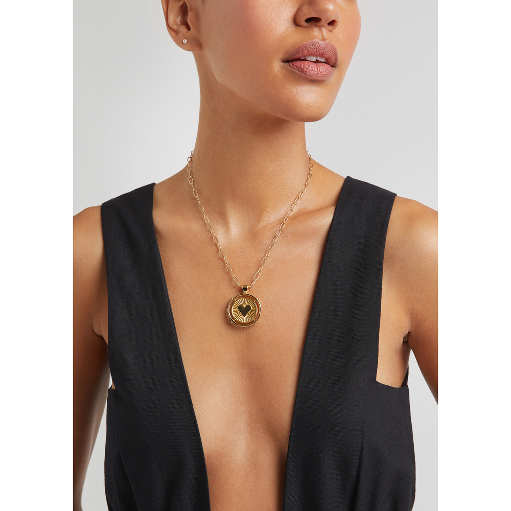 Jane Win El Corazon Pendant Necklace In Gold Plated