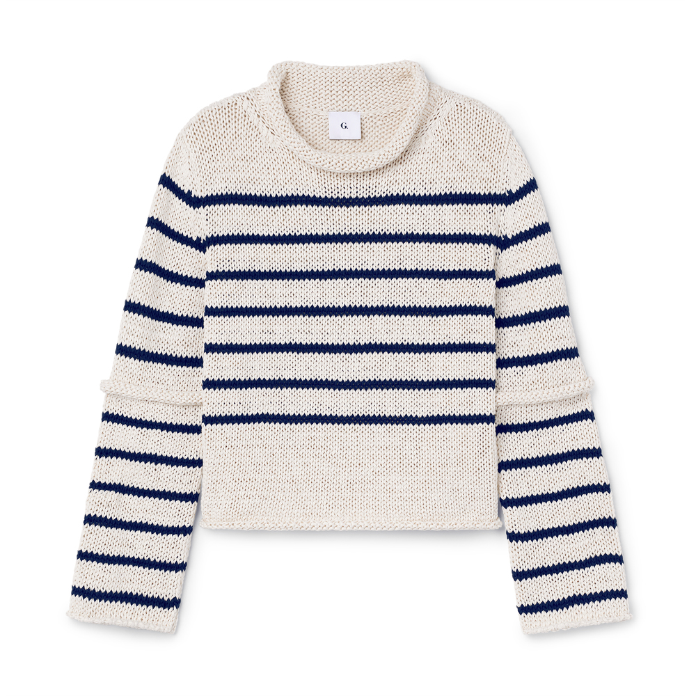 black and white striped sweatshirt